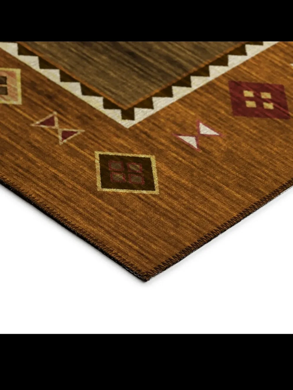 Southwest-Style Door Mat in Brown and Orange